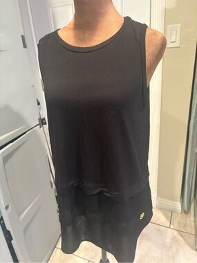 Michael Kors Black Sleeveless Layered Tank Top